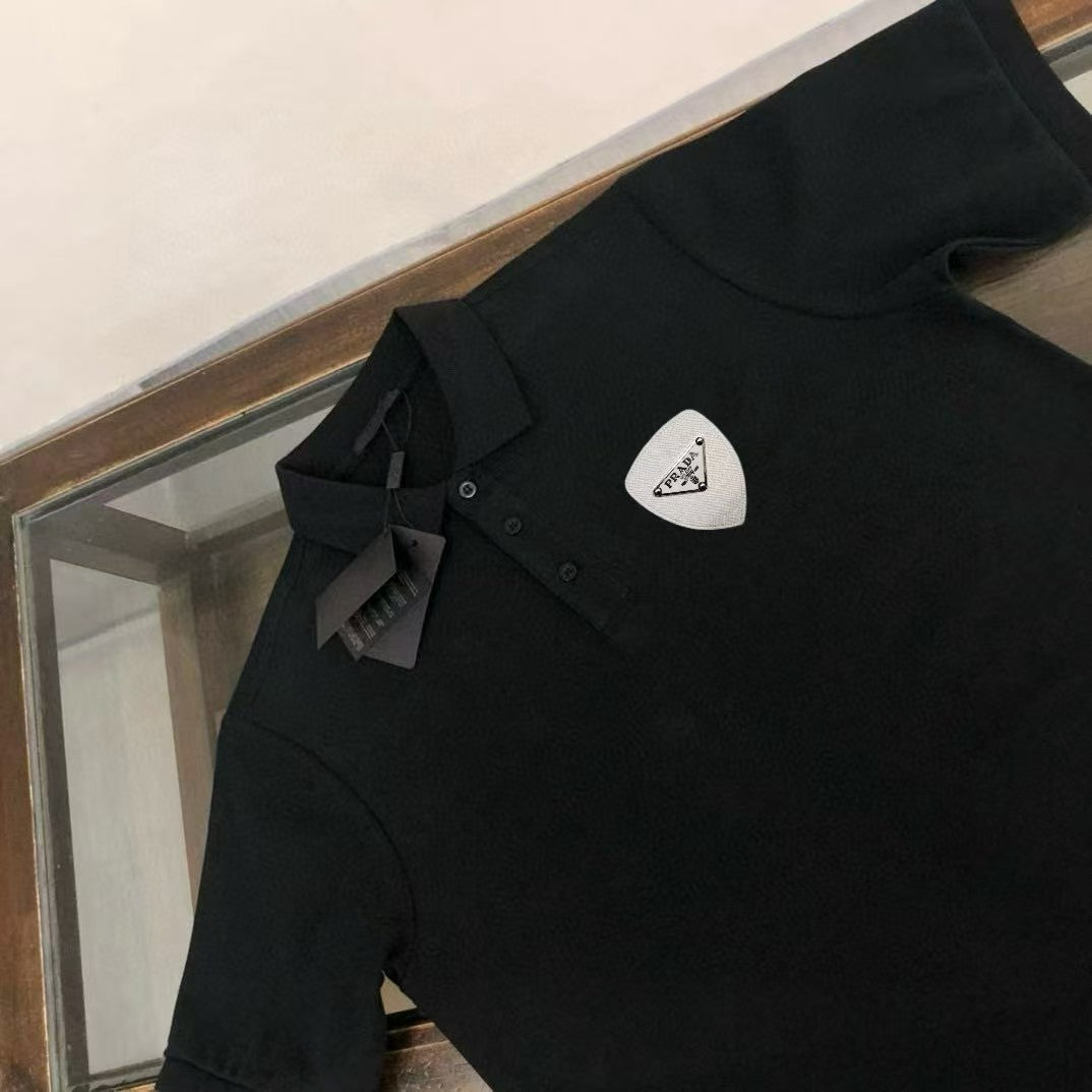 Men's new lapel short sleeved T-shirt
