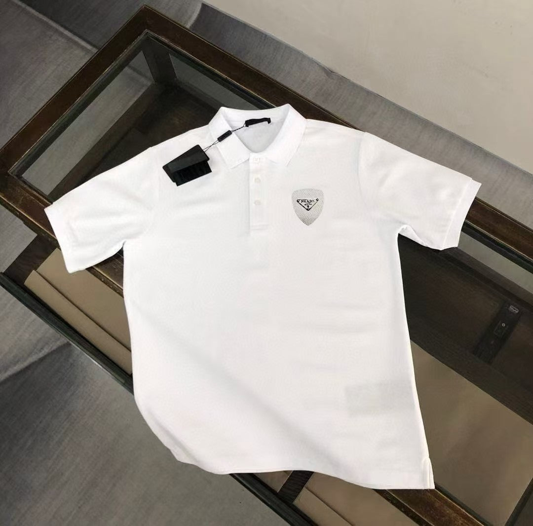 Men's new lapel short sleeved T-shirt