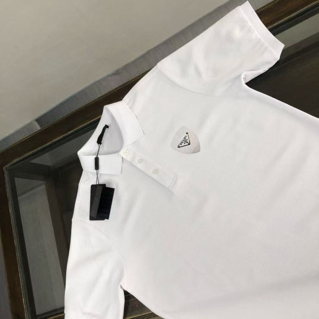 Men's new lapel short sleeved T-shirt