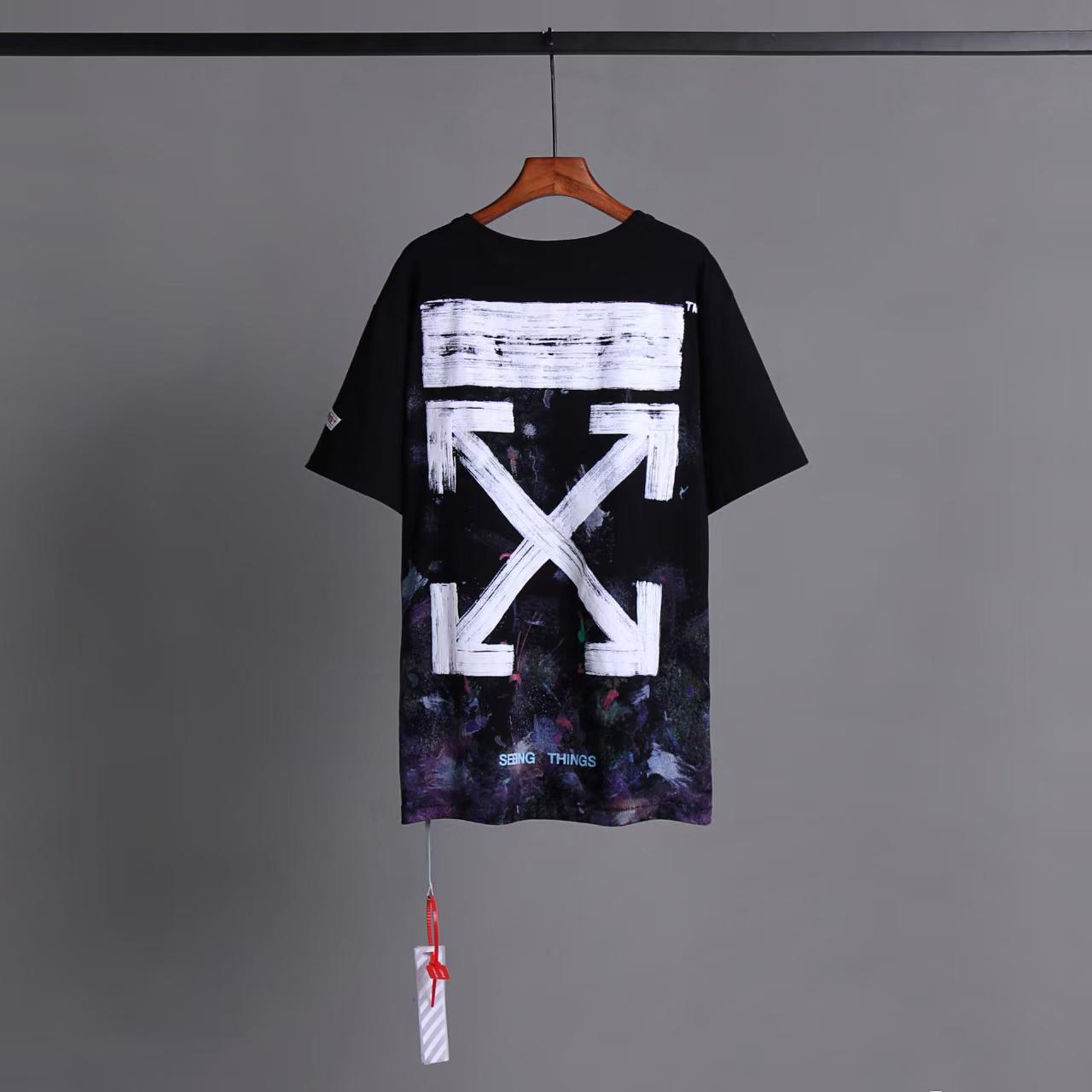 Starry Sky Fireworks Splashing Ink Arrow Short Sleeve