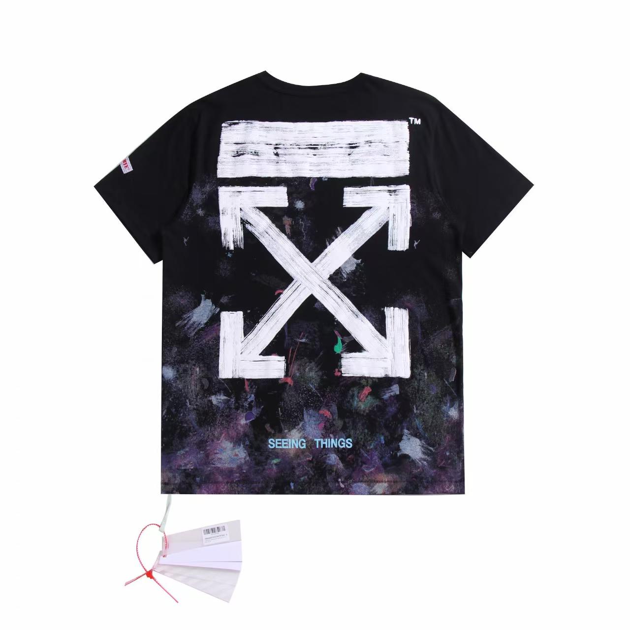Starry Sky Fireworks Splashing Ink Arrow Short Sleeve
