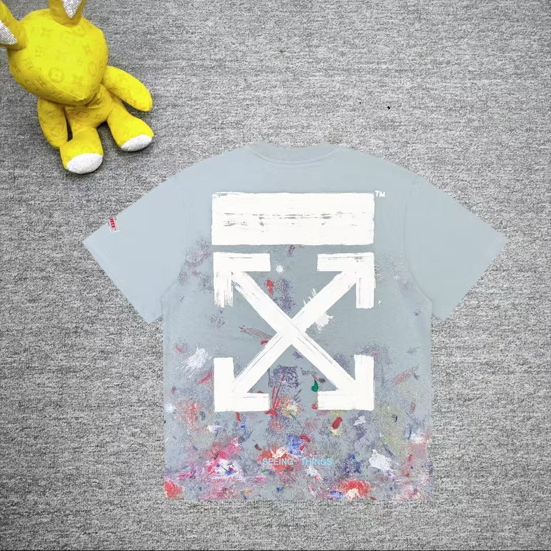 Starry Sky Fireworks Splashing Ink Arrow Short Sleeve
