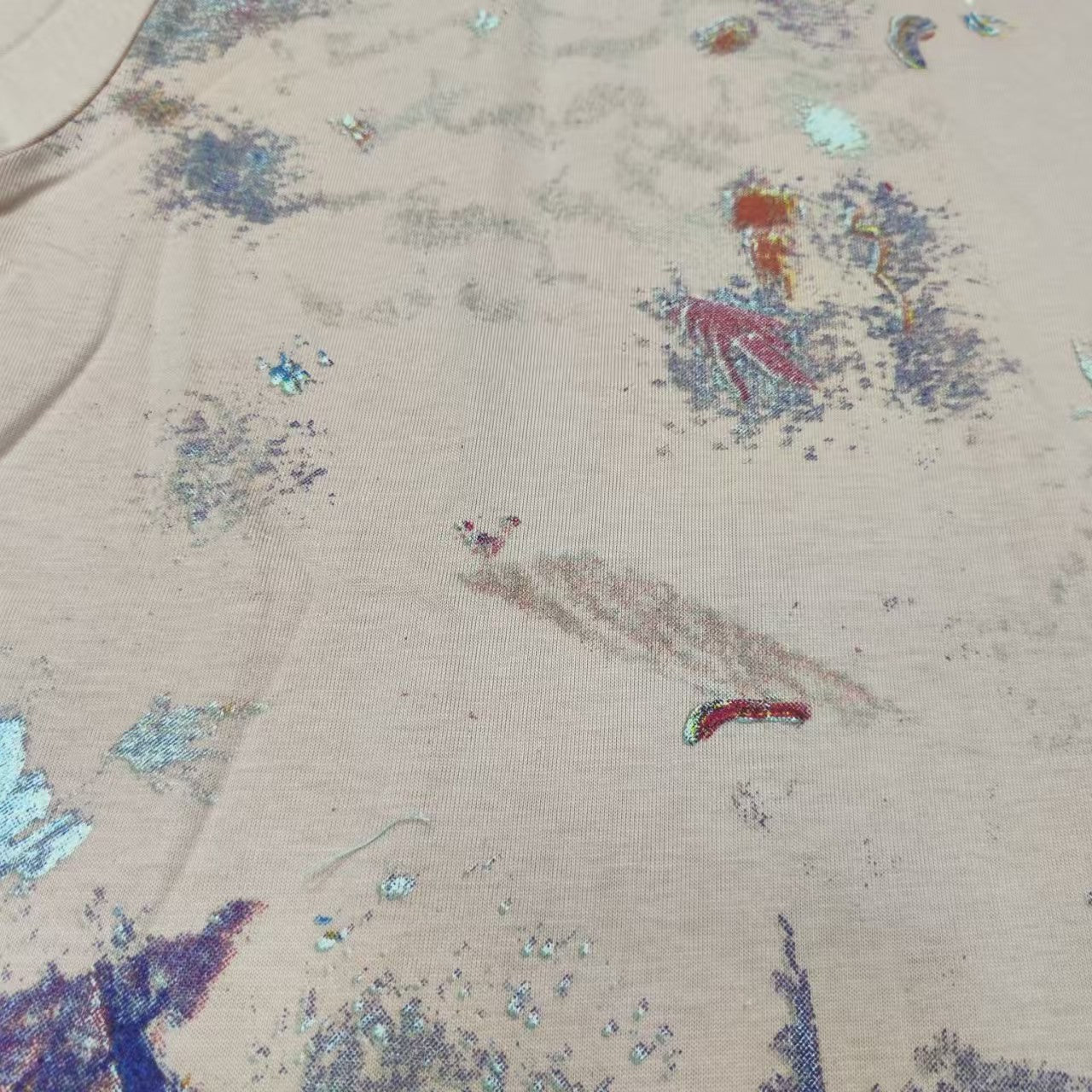 Starry Sky Fireworks Splashing Ink Arrow Short Sleeve