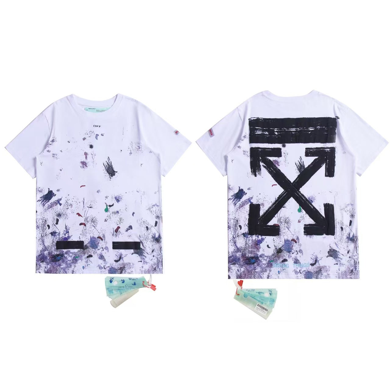 Starry Sky Fireworks Splashing Ink Arrow Short Sleeve