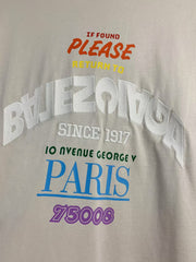 Embroidered letter round neck short sleeved T-shirt