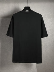 Embroidered letter round neck short sleeved T-shirt