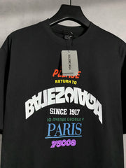 Embroidered letter round neck short sleeved T-shirt