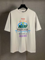 Stacked round neck short sleeved T-shirt