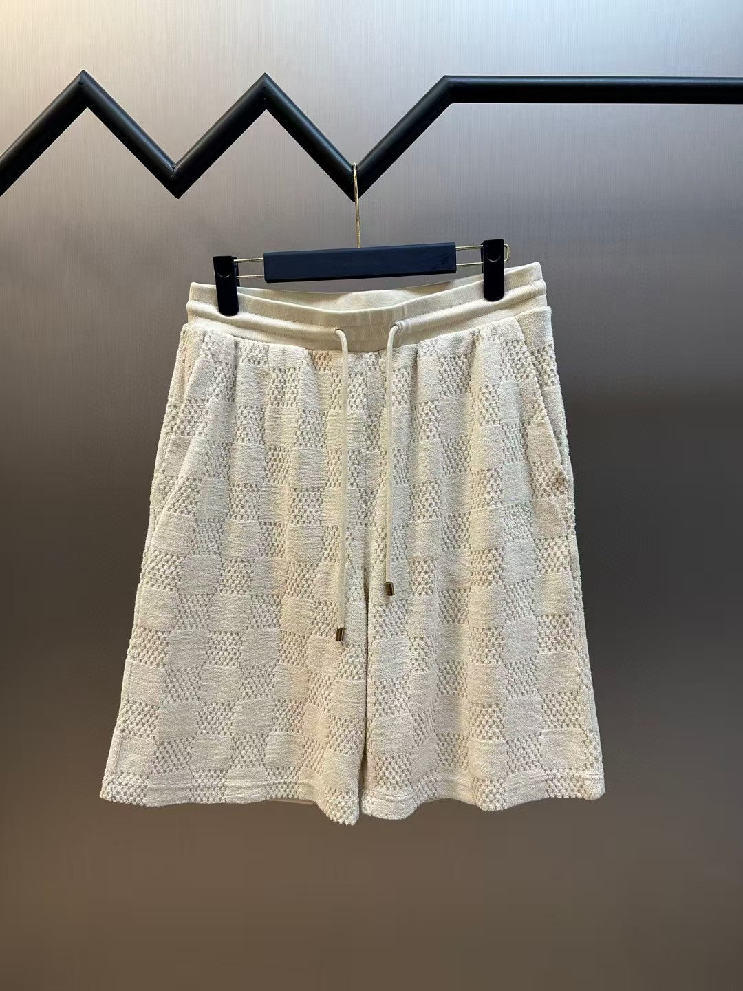 Checkered towel cloth shorts