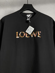 Oil painting embroidered round neck short sleeved T-shirt