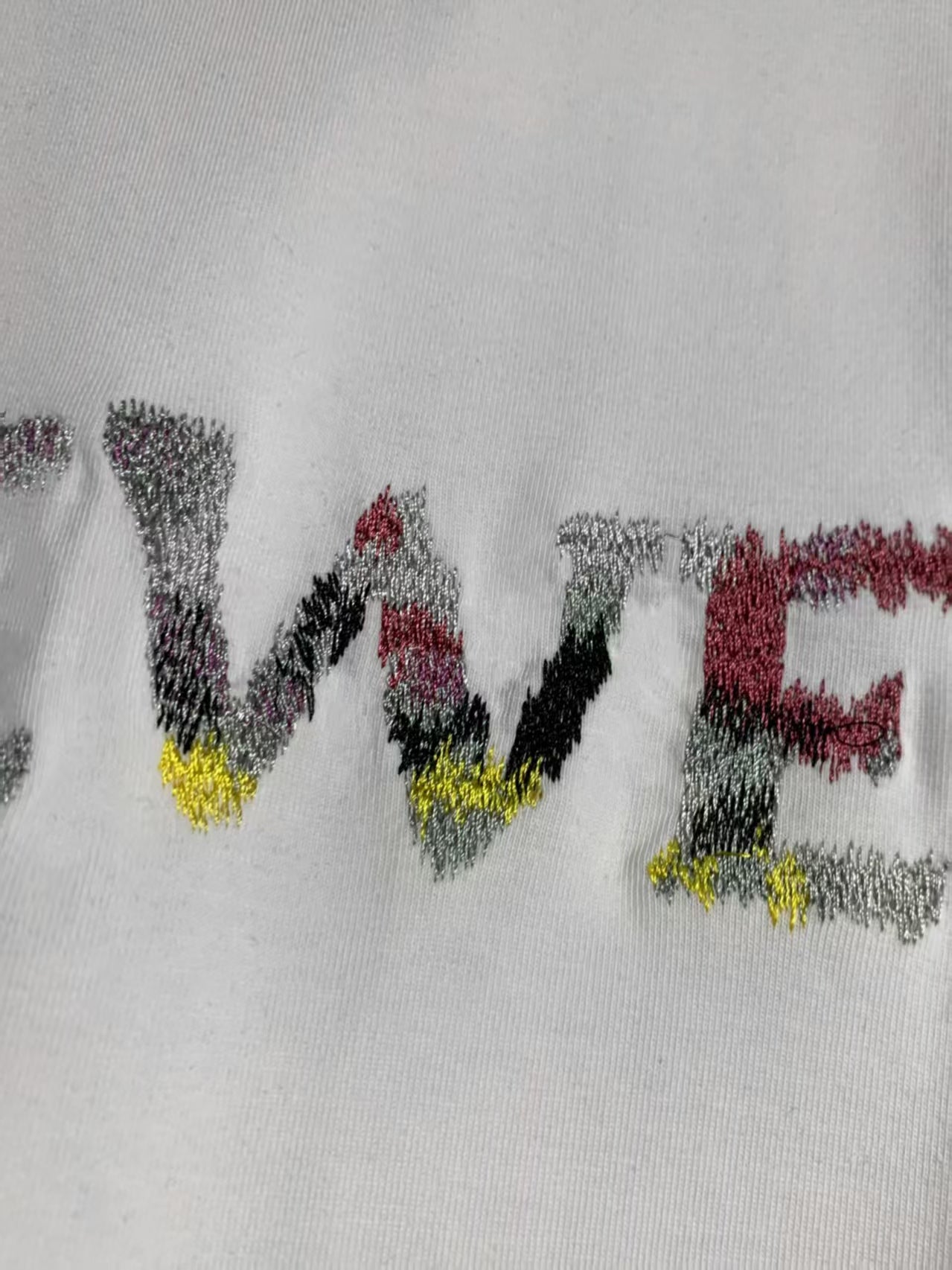 Oil painting embroidered round neck short sleeved T-shirt