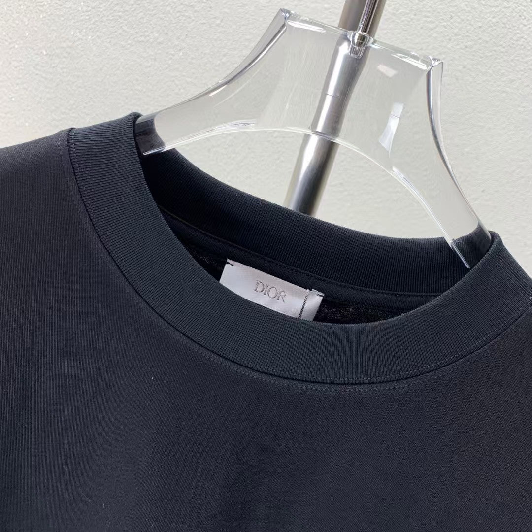 Fleece printed round neck T-shirt
