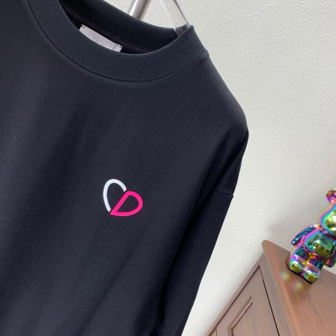 Fleece printed round neck T-shirt