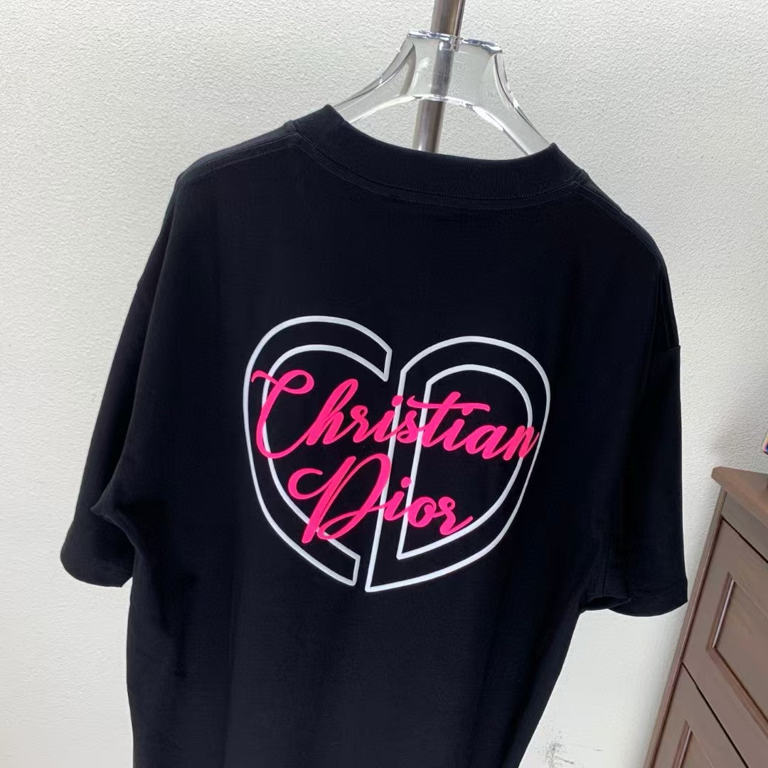 Fleece printed round neck T-shirt