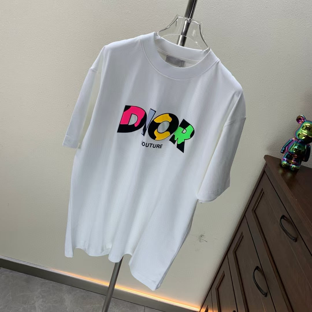 Fleece printed round neck T-shirt