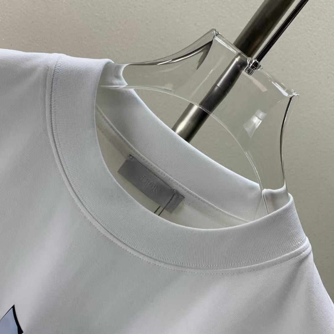 Fleece printed round neck T-shirt