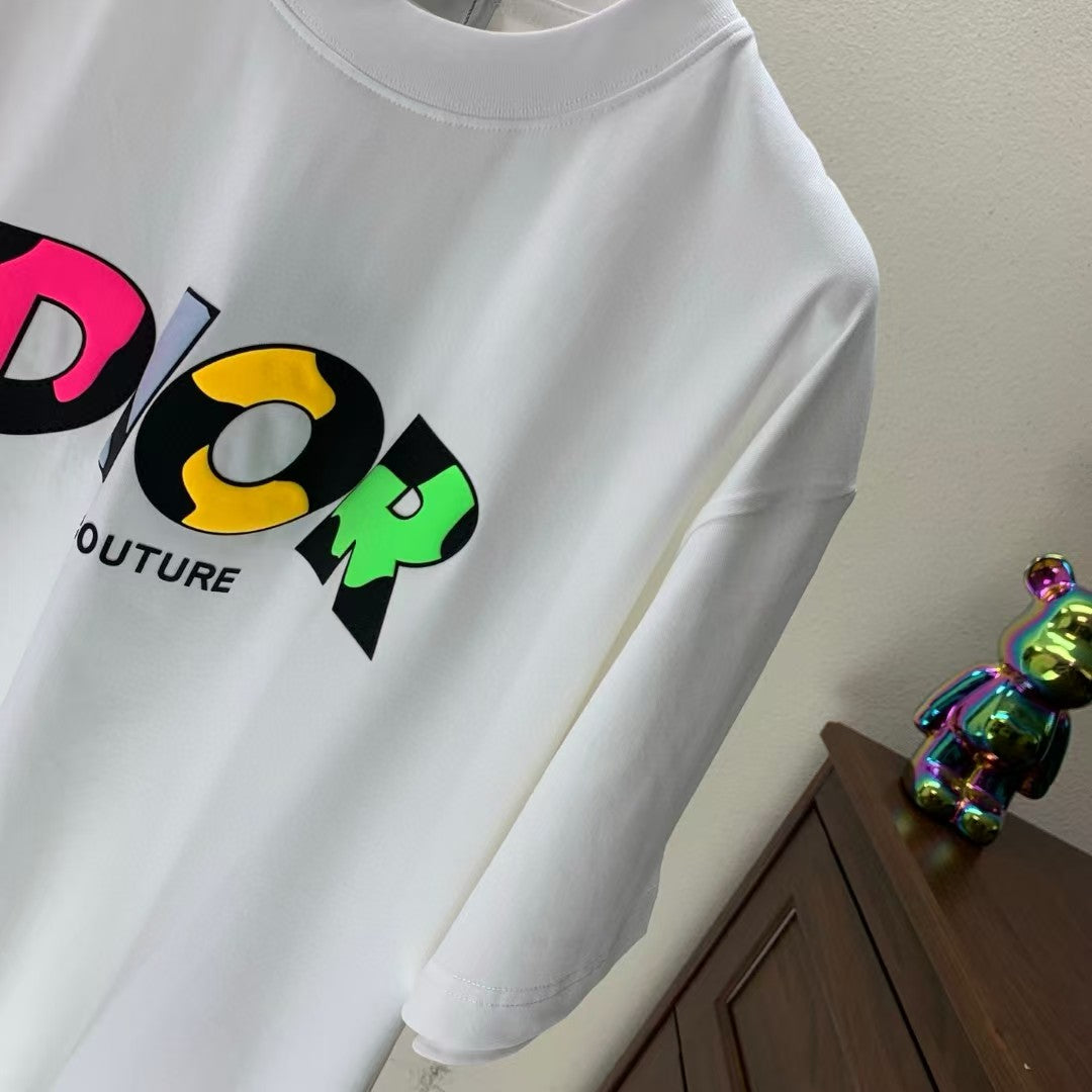 Fleece printed round neck T-shirt
