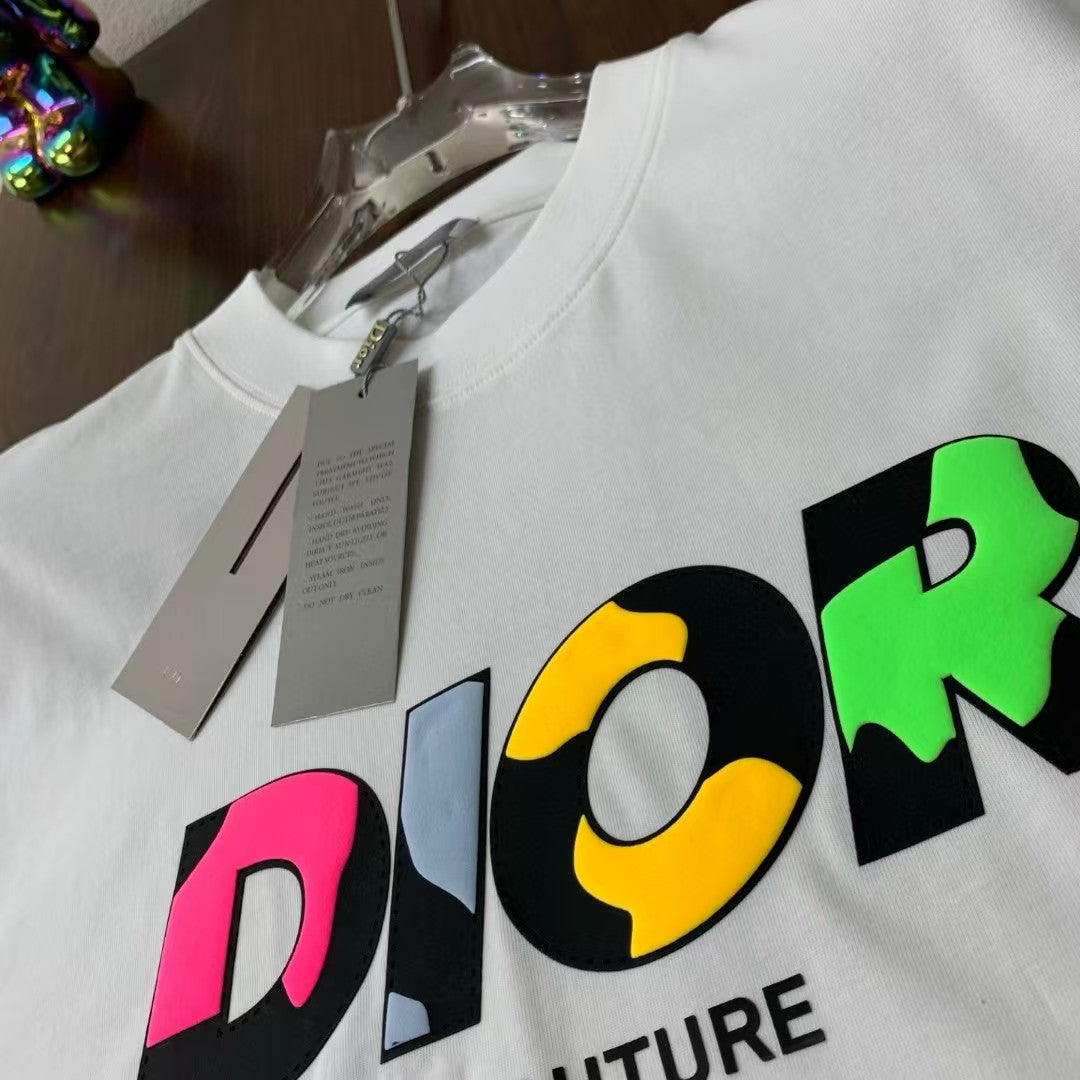 Fleece printed round neck T-shirt