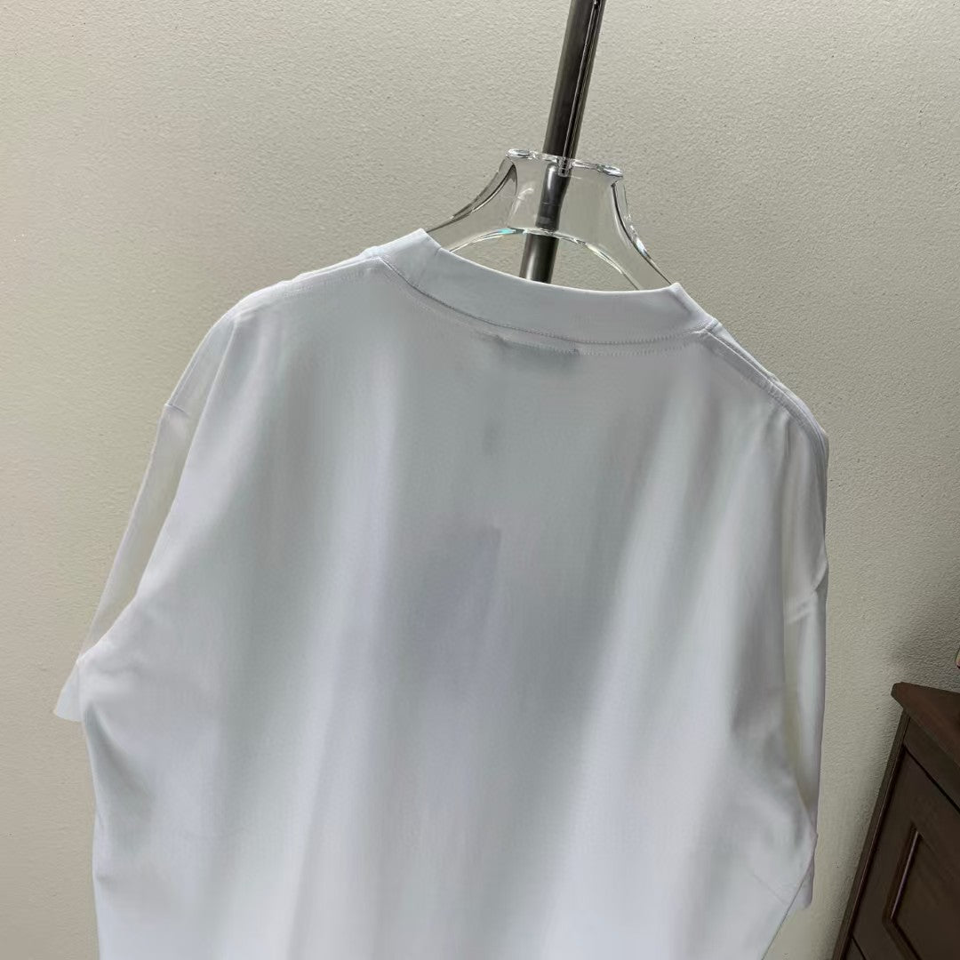 Fleece printed round neck T-shirt