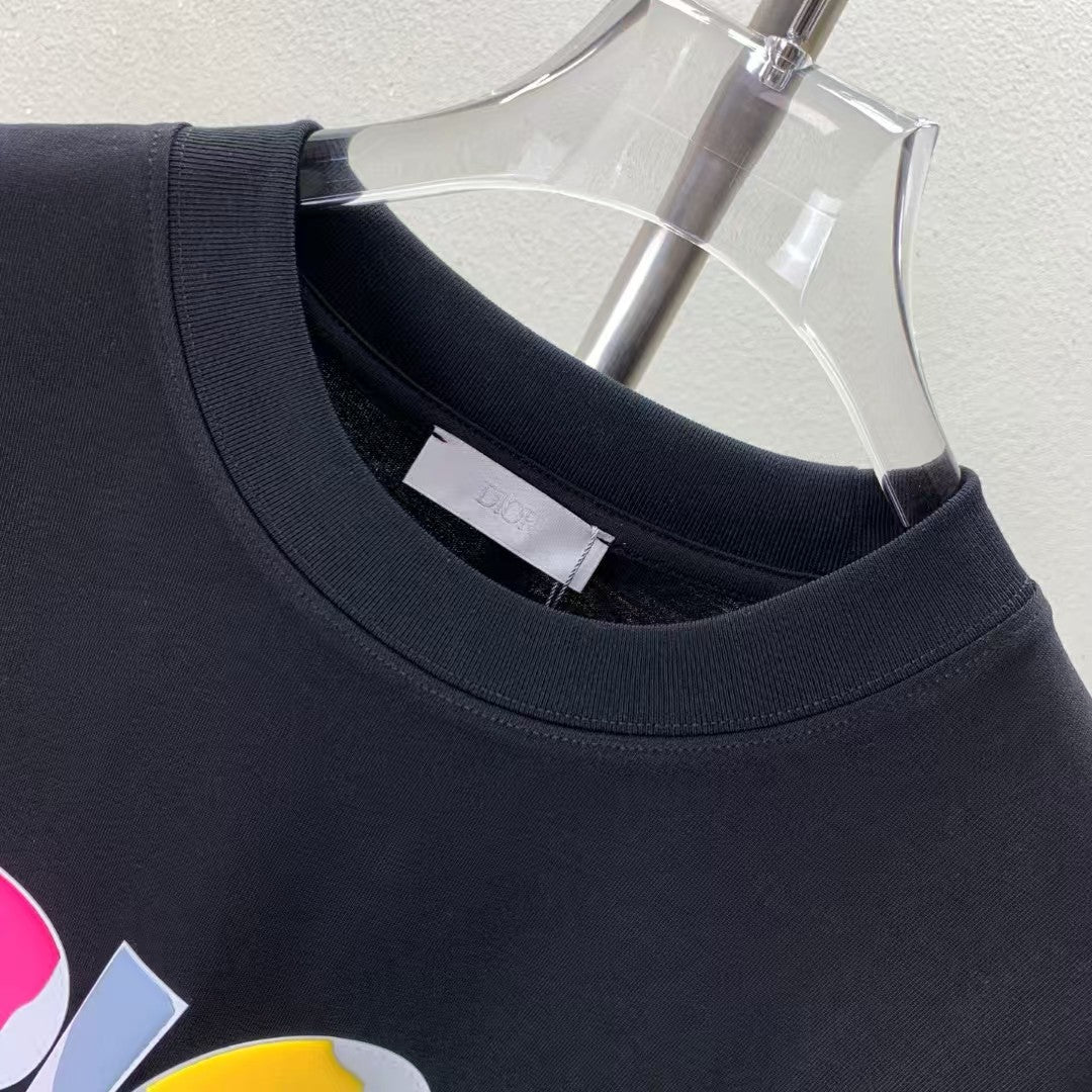 Fleece printed round neck T-shirt