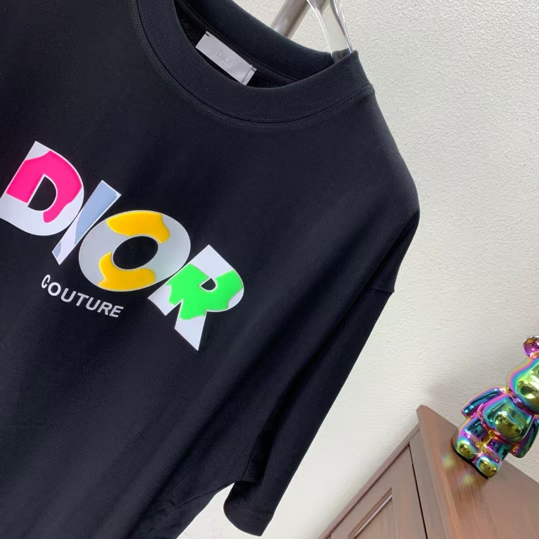 Fleece printed round neck T-shirt
