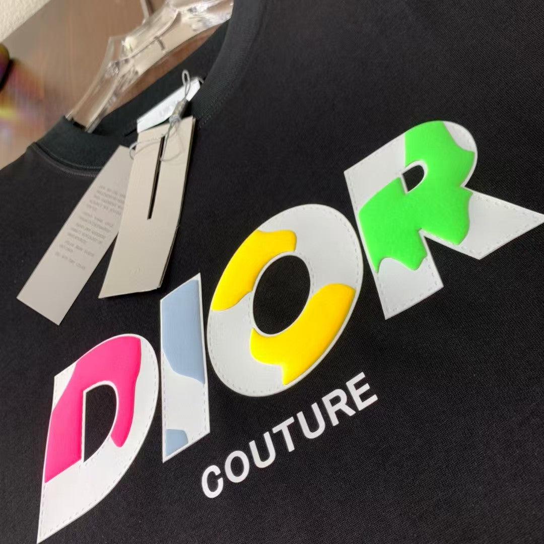 Fleece printed round neck T-shirt