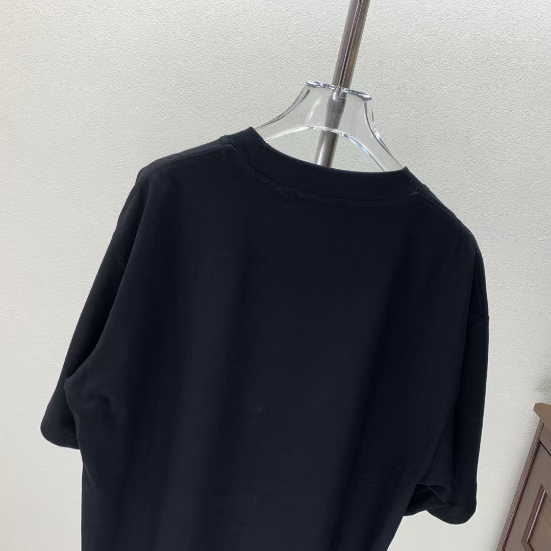 Fleece printed round neck T-shirt