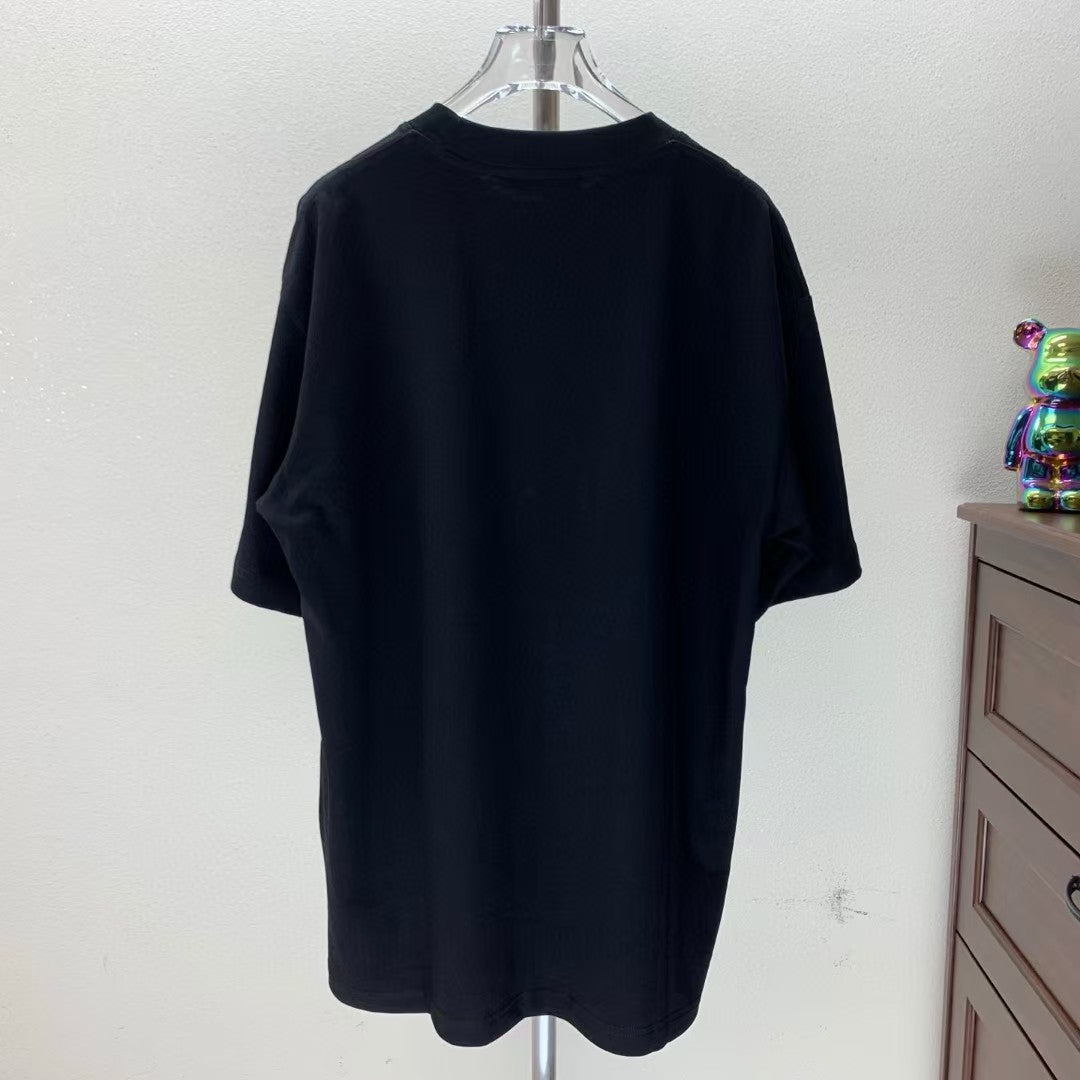 Fleece printed round neck T-shirt