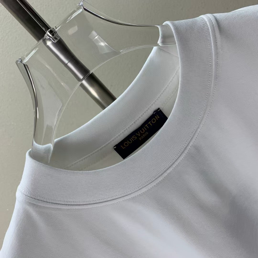 Fleece printed round neck T-shirt