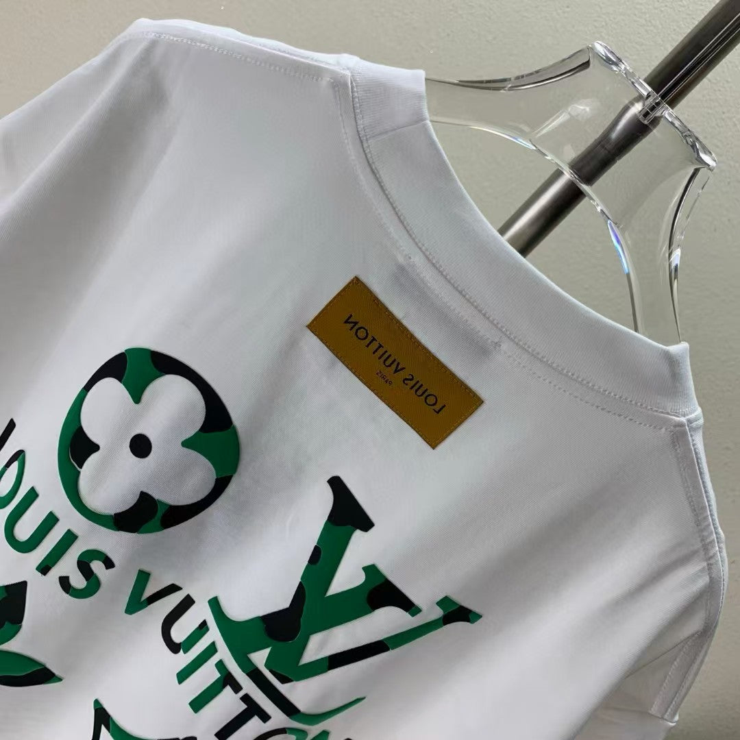 Fleece printed round neck T-shirt