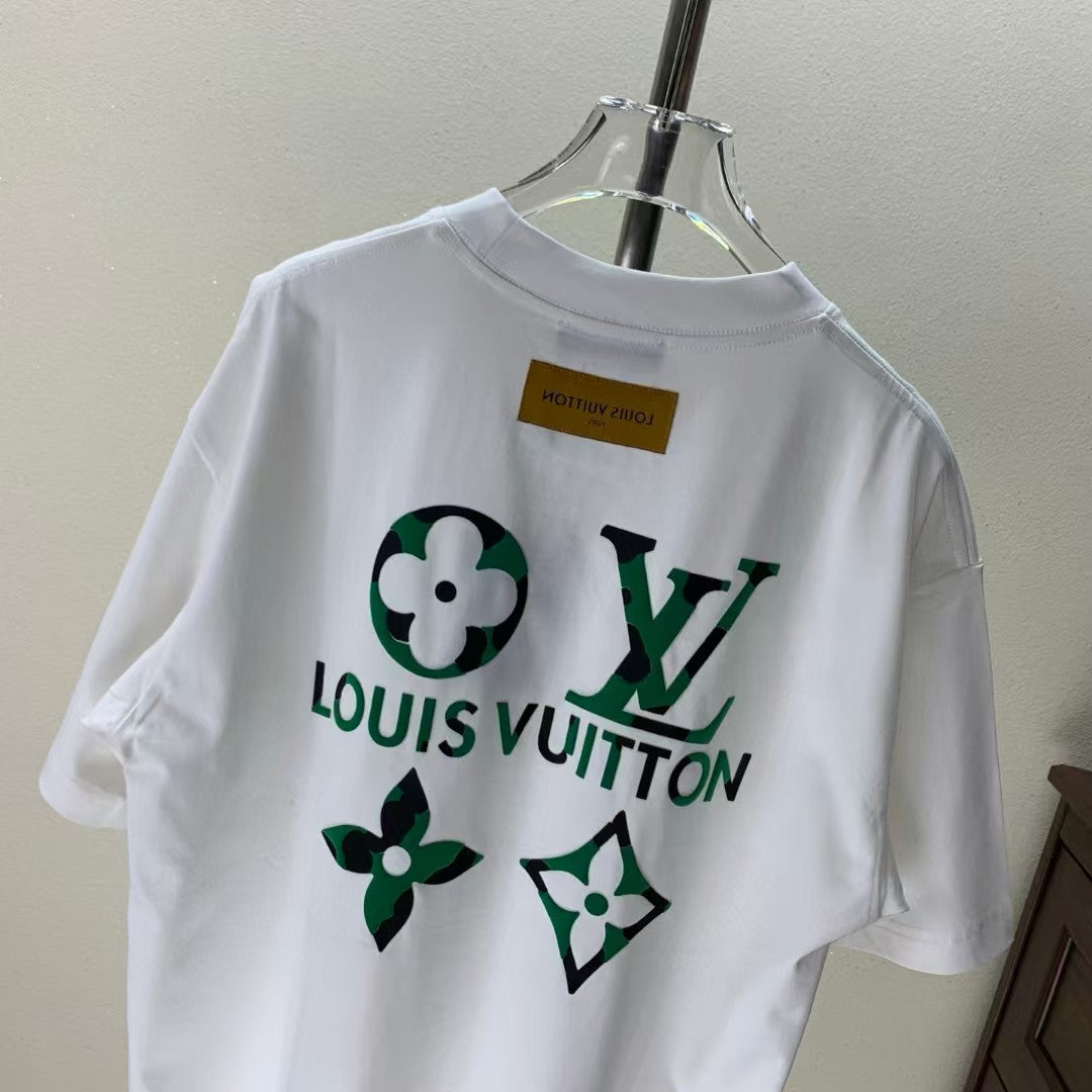 Fleece printed round neck T-shirt