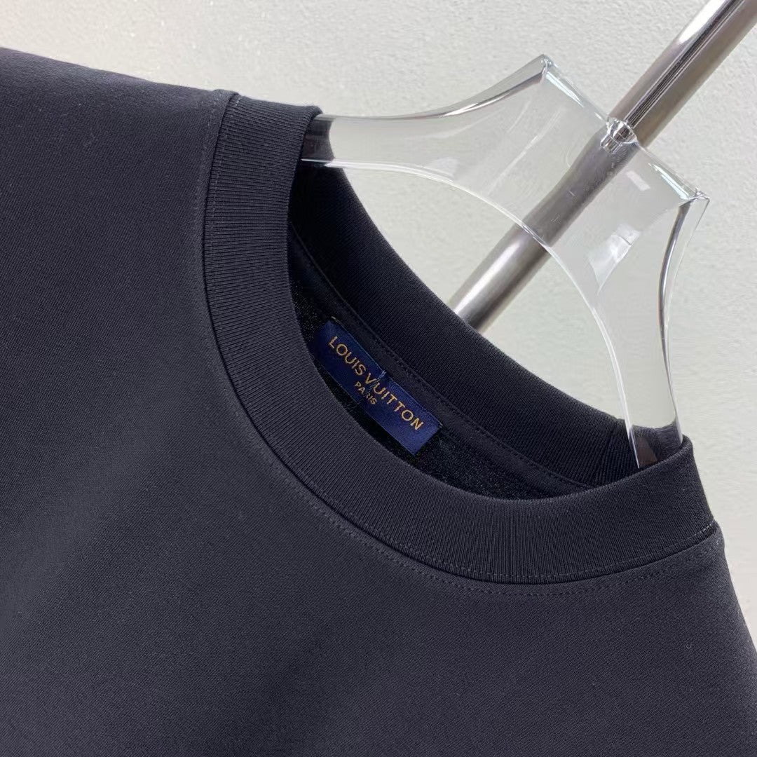 Fleece printed round neck T-shirt