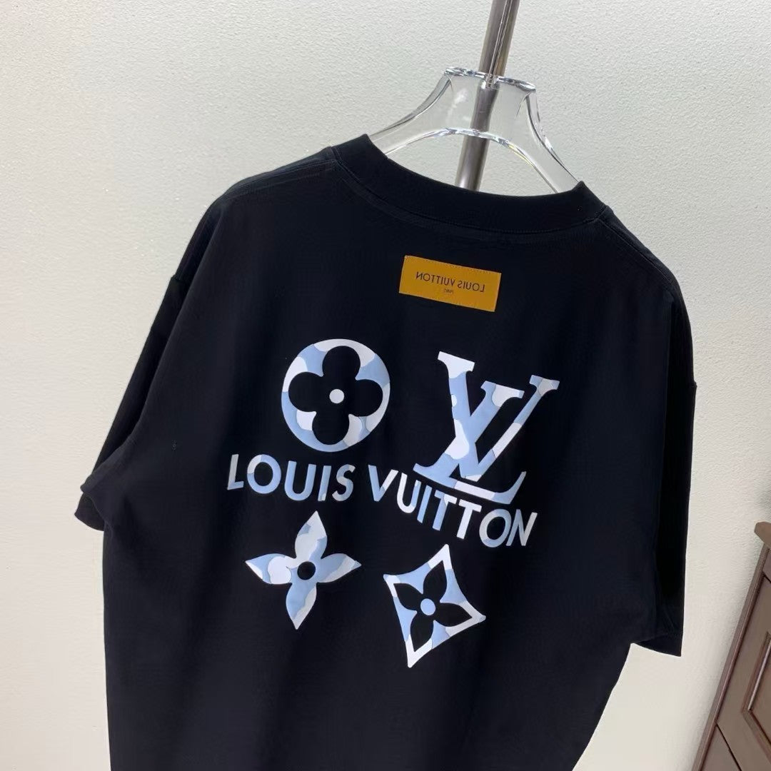 Fleece printed round neck T-shirt