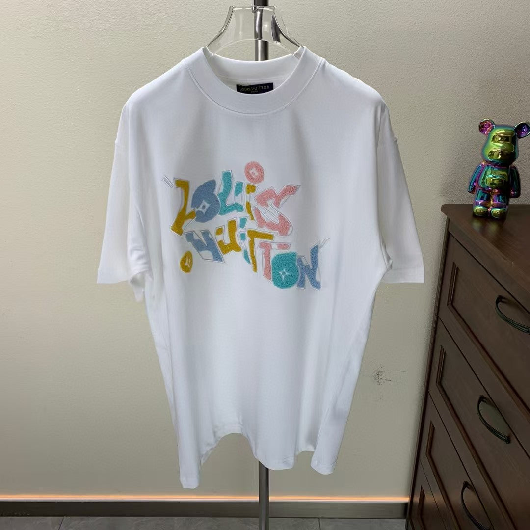 Towel Embroidered Round Neck T-shirt
