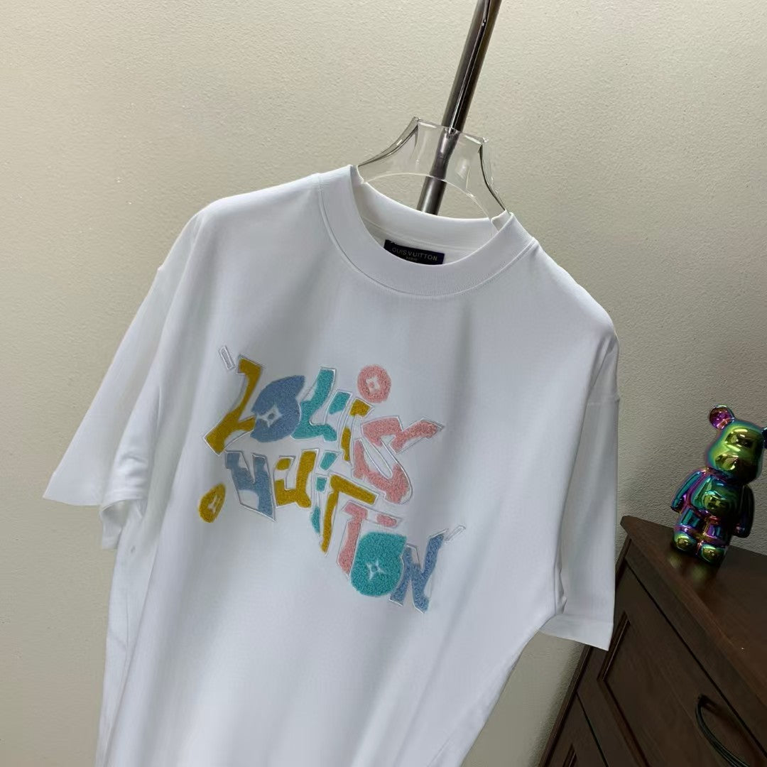 Towel Embroidered Round Neck T-shirt