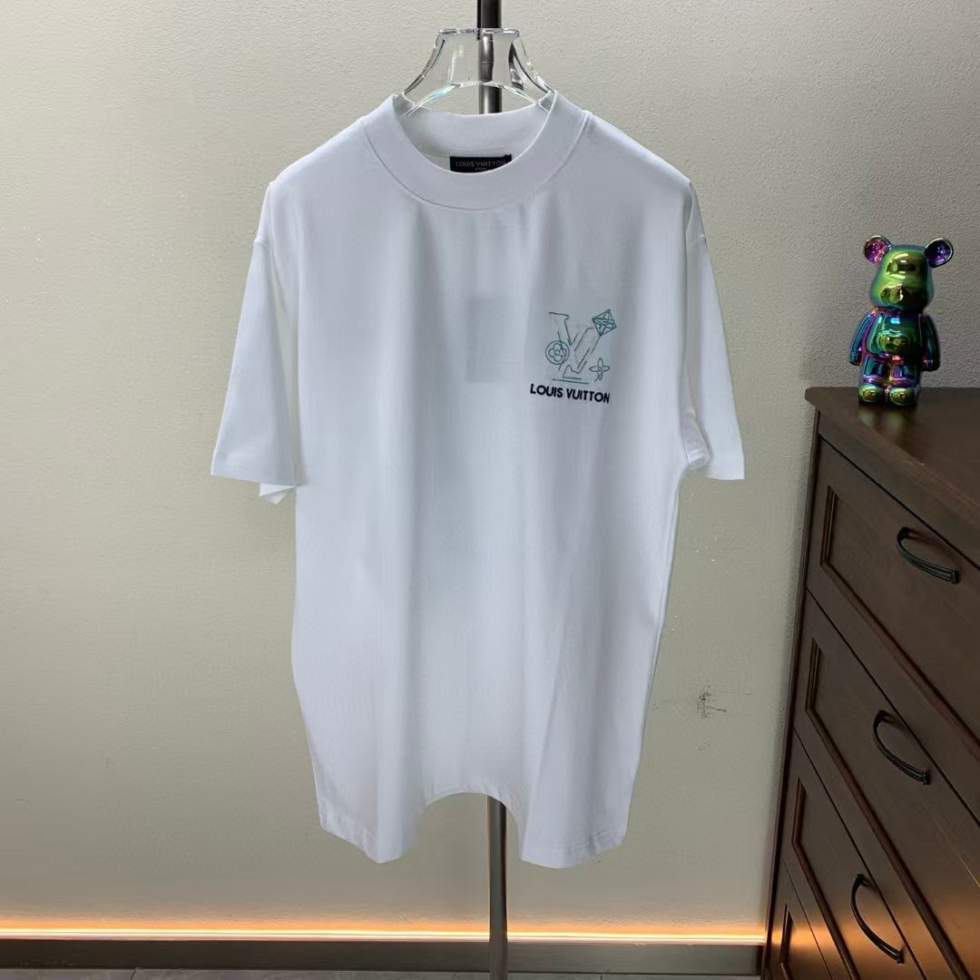 Embroidered round neck T-shirt