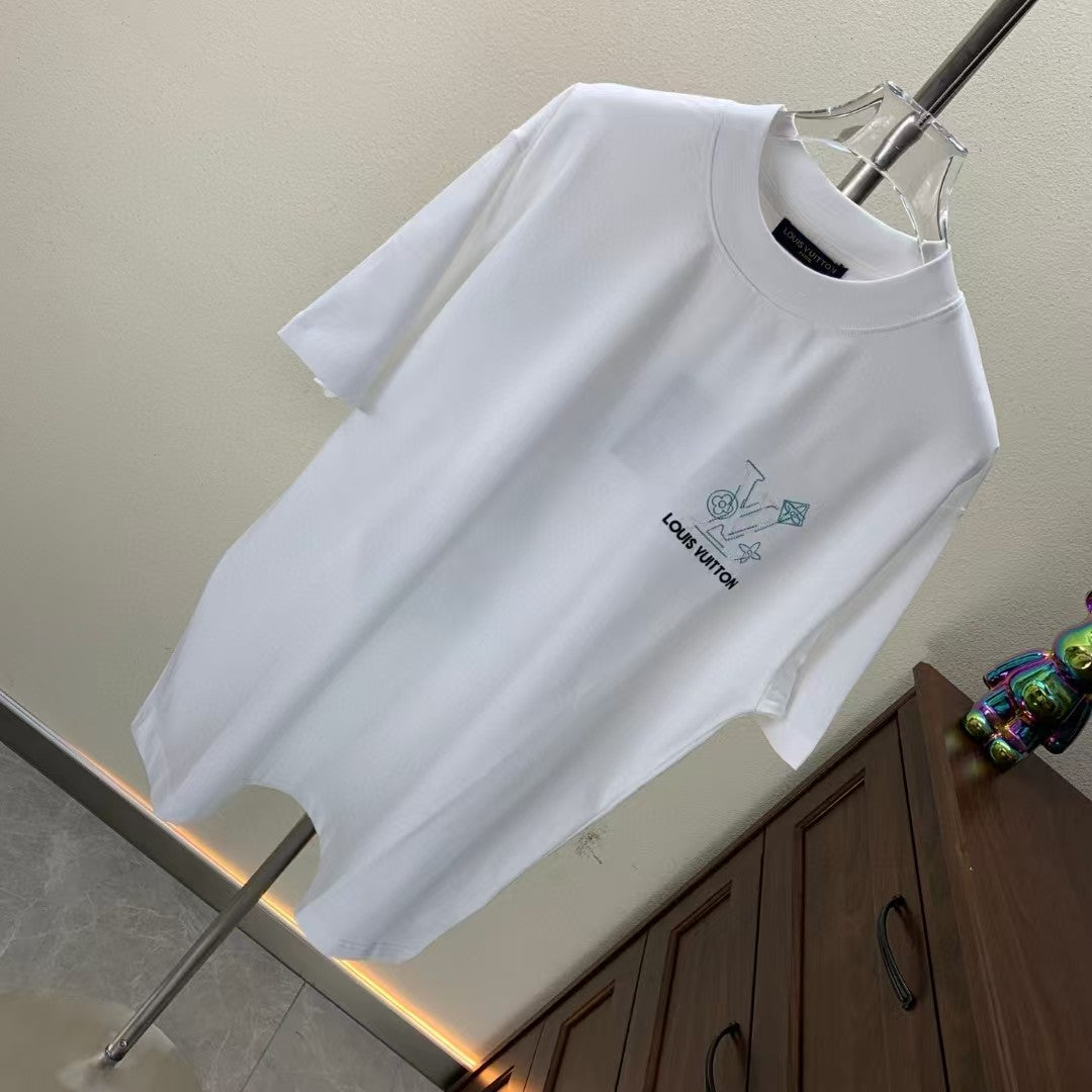 Embroidered round neck T-shirt