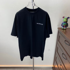 Denim Embroidered Round Neck Short Sleeve T-shirt