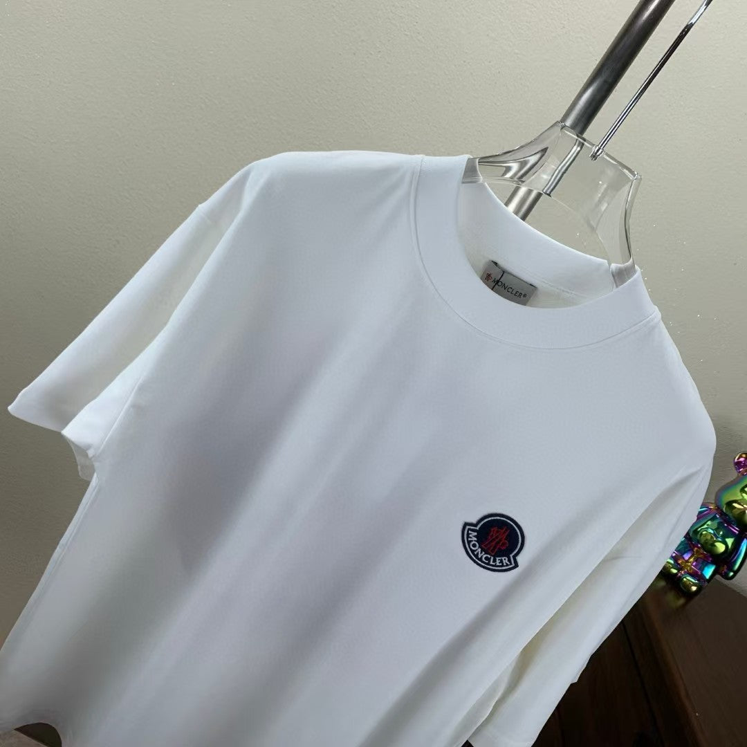 Hollow out patchwork embroidered short sleeved t-shirt