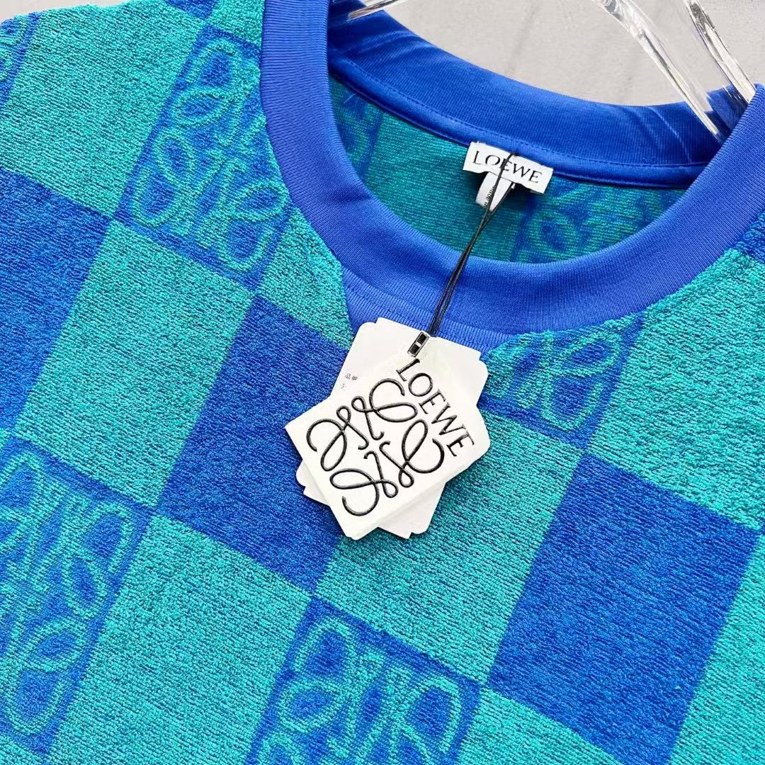 Customized towel fabric round neck T-shirt