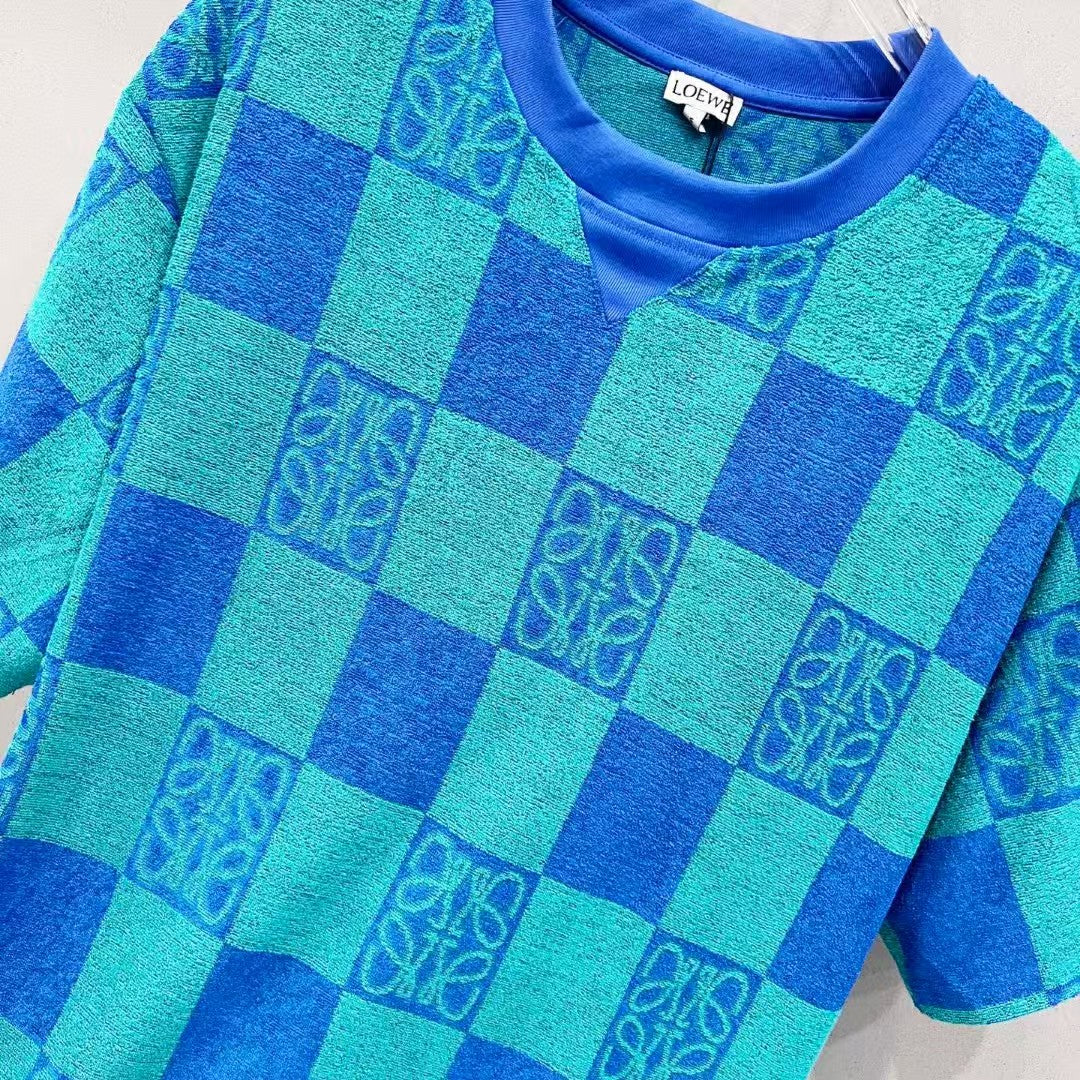 Customized towel fabric round neck T-shirt