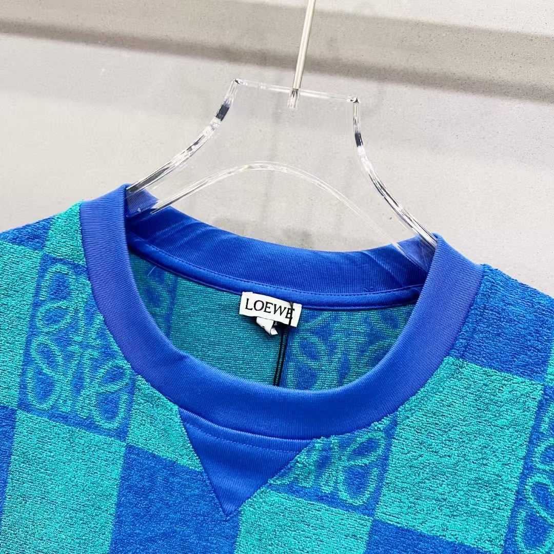 Customized towel fabric round neck T-shirt