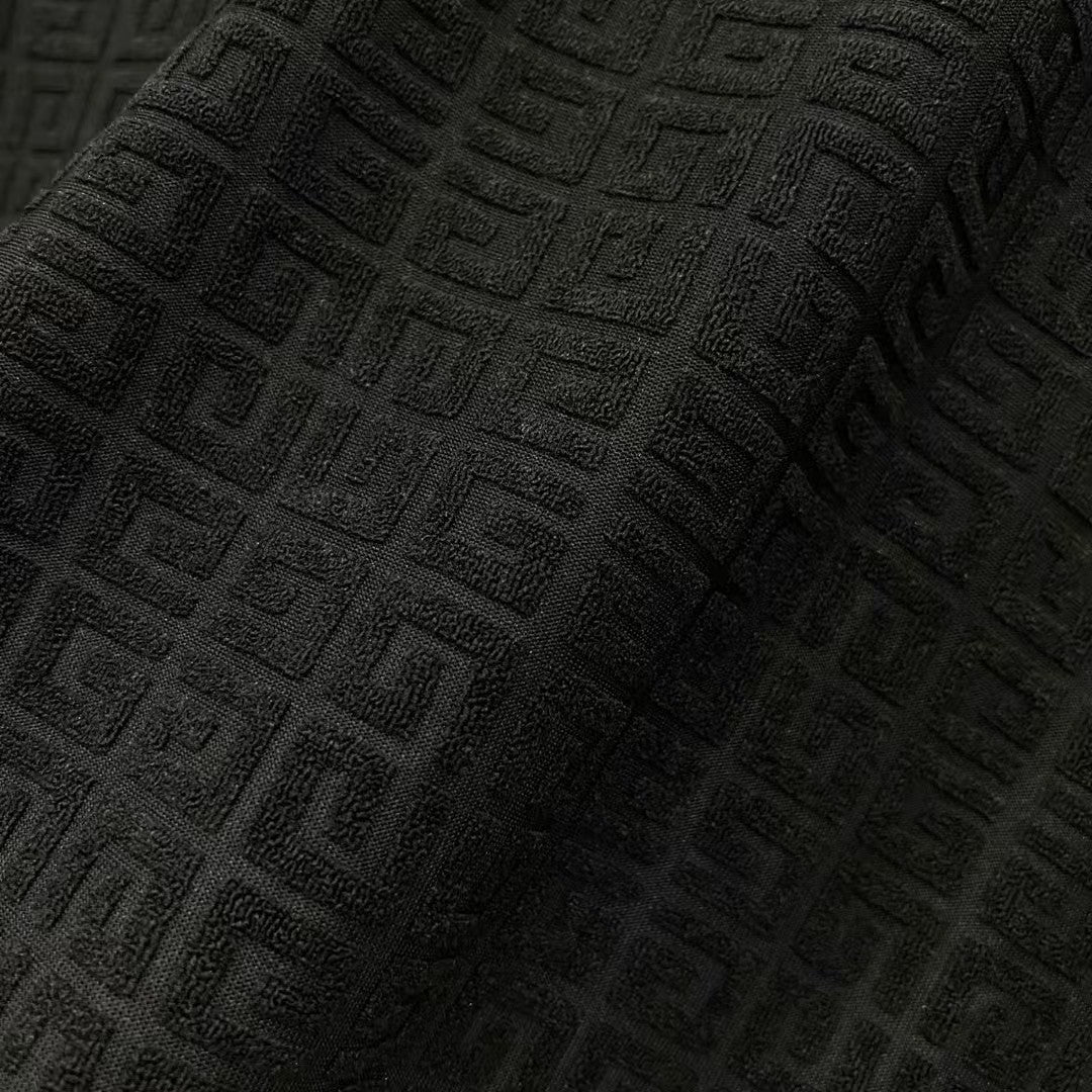 Jacquard fabric round neck T-shirt