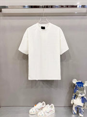 Jacquard fabric round neck T-shirt
