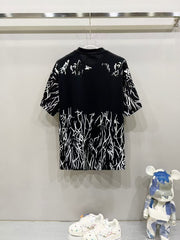 Cotton round neck short sleeved T-shirt