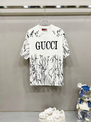 Cotton round neck short sleeved T-shirt