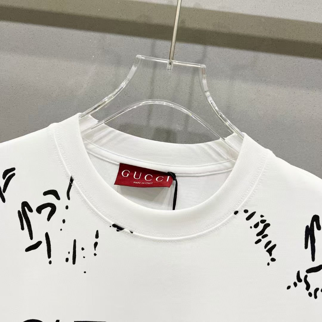 Cotton round neck short sleeved T-shirt