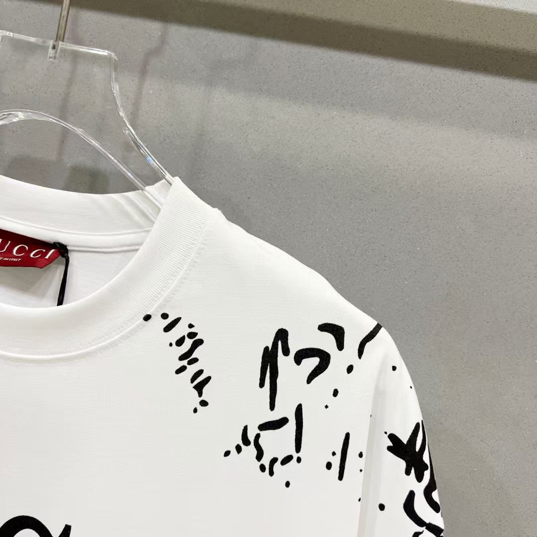 Cotton round neck short sleeved T-shirt