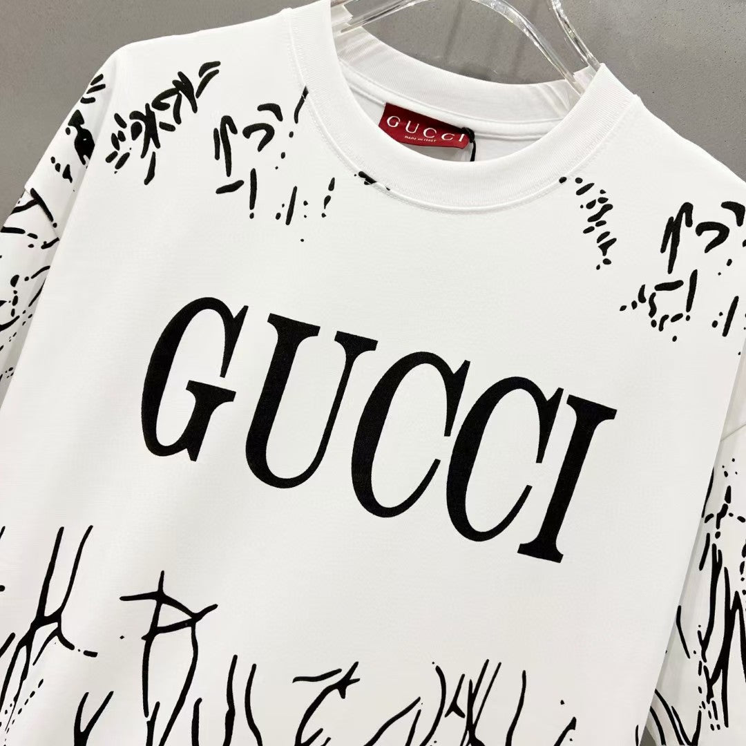 Cotton round neck short sleeved T-shirt