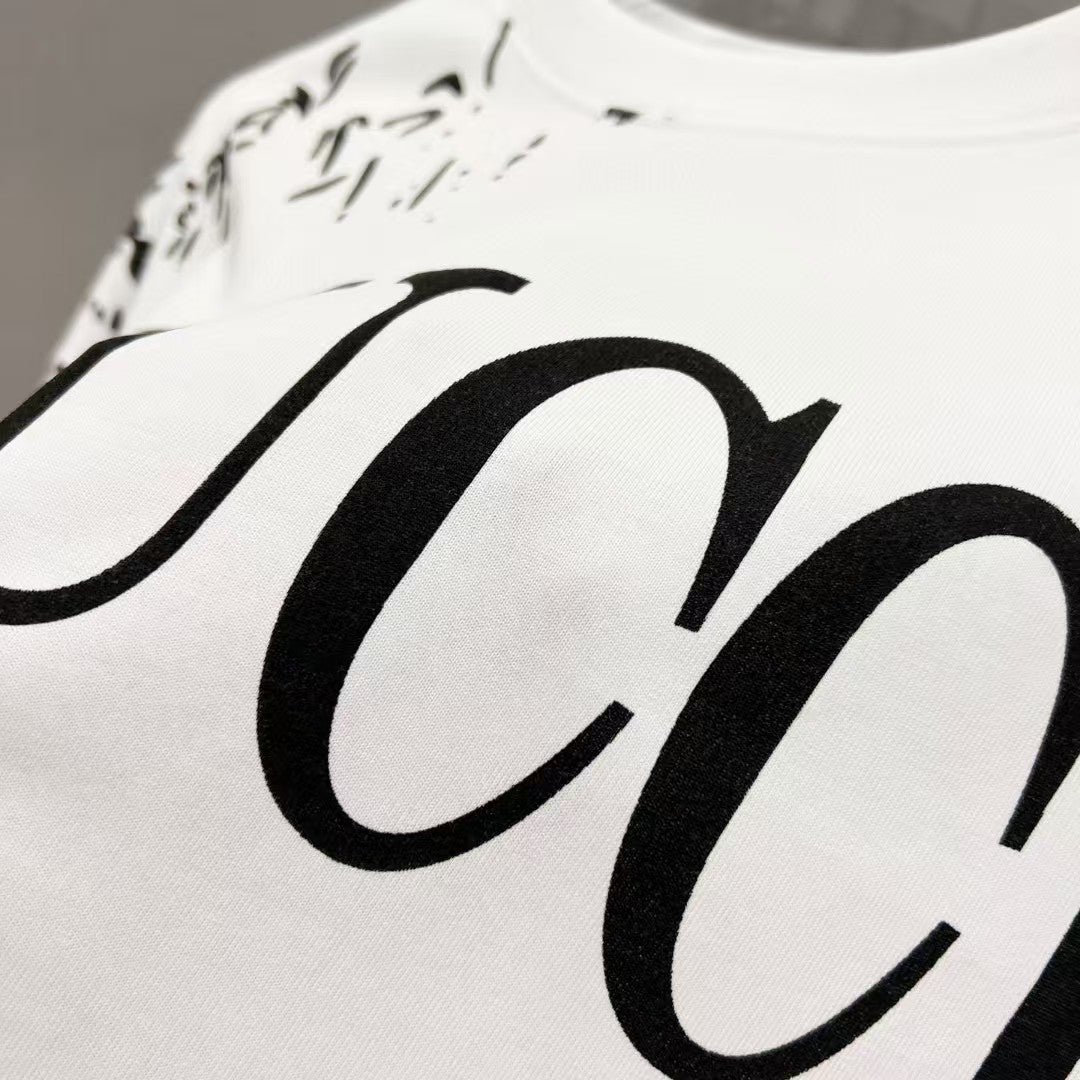 Cotton round neck short sleeved T-shirt
